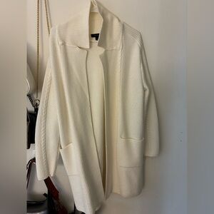 Ann Taylor Cream Women's Cardigan/Coat